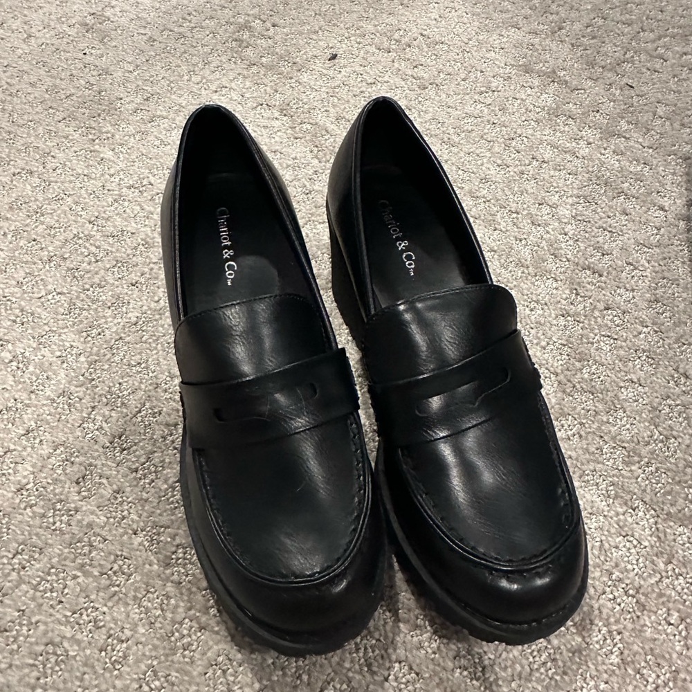 Platform Mary Janes Loafer Heels